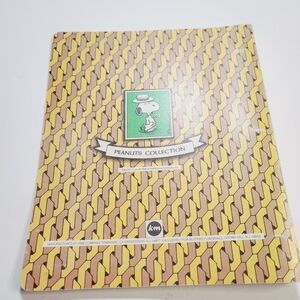 Vintage The Peanuts Snoopy 3 Ring Binder Folder 1 inch Yellow Brown